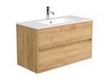 Mid.you Waschtischkombi, Eiche, Keramik, 2 Schublade(n) Schubladen, 101x58.6x47 cm, hängend, Badezimmer, Waschbecken & Armaturen, Waschtische