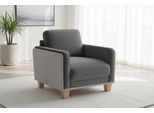 Sessel SIT & MORE "Concept", beige (anthrazit), B:89cm H:84cm T:90cm, 100% Polyester, Sessel, Sessel, mit Rückenkissen