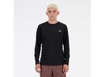 Laufshirt NEW BALANCE "Sport Essentials Long Sleeve", Herren, Gr. XL, schwarz, Jersey, Obermaterial: 100% Polyester, unifarben, Rundhals, Shirts Laufshirt, Langarm-Schnitt, mit Rundhalsausschnitt, unifarbenes Design
