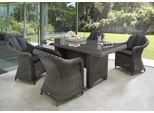 Garten-Essgruppe DESTINY "MALAGA LUNA", grau (vintage grau), Polyester, Sitzmöbel-Sets, Garten-Essgruppe, Aluminium, Polyrattan