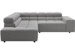 Ecksofa HOME AFFAIRE "Ancona, Ecksofa, incl. Kopfteilverstellung, Breite 249 cm, L-Form", grau (elephant), B:249cm H:70cm T:215cm, 100% Polyester, Sofas, Ecksofa, wahlweise elektrische Sitztiefenverstellung