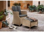 Gartenlounge-Set DESTINY "LUNA CASA", beige (natur meliert, grau), B:60cm H:87cm T:71cm, Polyrattan, Sitzmöbel-Sets, Gartenlounge-Set, Aluminium, Polyrattan