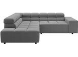 Ecksofa HOME AFFAIRE "Ancona, Ecksofa, incl. Kopfteilverstellung, Breite 249 cm, L-Form", grau (platin), B:249cm H:70cm T:215cm, 100% Polyester, Sofas, Ecksofa, wahlweise elektrische Sitztiefenverstellung