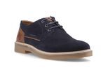 Hush Puppies Guy Leren Heren Navy Veterschoenen