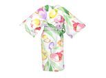 Kimono APELT "Tulip 120x110", bunt (weiß), L:110cm, Baumwolle, Hausmäntel, Kimono, Kimono mit Bindeband Größe120x105, Baumwoll-Satin, Digitaldruck
