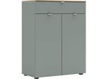 Kommode INNOSTYLE "BARI Kommode, BxHxT 78x101x41 cm", grau (schilf, artisan eiche), B:78cm H:101cm T:41cm, ABS-Kunststoff, Holzwerkstoff, MDF, Metall, Sideboards, Kommode, 2 türig, 1 Schublade, Fuß-Set bestellbar, Soft-Close