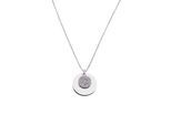 Kette mit Anhänger DKENIZ "925 Sterling Silber rhodiniert Glänzend 42+3cm Zirkonia Weiß", weiß, Halsketten, Damen, 42+3cm, Silber 925 (Sterlingsilber), L: 45 B: 16mm, glänzend, B:16mm