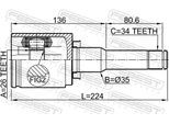 FEBEST Gelenksatz, Antriebswelle 1811a16lh Vorderachse links für GM Opel