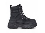 Buffalo Dames Zwarte Chunky Platform Front Zip Hoge Enkel Combat Boots - Fusion