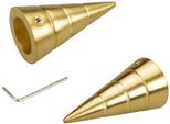 Gardinenstangen-Endstück LIEDECO "Kegel", gold (goldfarben, matt), L:5,5cm Ø:1,6cm, Gardinenstangenendstücke, Gardinenstangen-Endstück, für Gardinenstangen Ø 16 mm
