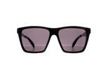 Alexander McQueen AM0352S 001 glanzend zwart en donkergrijs chroom zonnebril