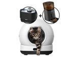 Zedar Selbstreinigende Katzentoilette - Trinkbrunnen für Katze Kabellos - futterautomat mit kamera für katzen - K1200 PRO + A900 + WF600