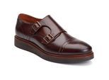 Base London Knight Leren Heren Bruin Dubbele Monk Schoenen