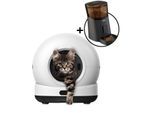 Zedar Selbstreinigende Katzentoilette, 82L Katzenklo Selbstreinigend mit App und Futterautomat Katze mit kamera - Edelstahl napf - 6 Liter - mit APP Steuerung - K1200 PRO und Zedar A900