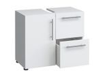 Mid.you Waschbeckenunterschrank VCM Flandu, Weiß, Kunststoff, 1 Fächer, 2 Schublade(n) Schubladen, 61x51x32 cm, stehend, Badezimmer, Badezimmerschränke, Waschbeckenunterschränke
