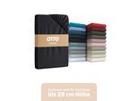 Spannbettlaken OTTO HOME "BLACKBERRY in BASIC und PREMIUM Qualität, 100% Baumwolle", schwarz, B:120cm L:200cm, Jersey (160 g/m²), Obermaterial: 100% Baumwolle, Bettlaken, Spannbettlaken, für hohe Matratzen bis 28 cm, Bettlaken, Spannbetttuch, pflegeleicht, Topseller