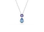 Kette mit Anhänger SWAROVSKI "Schmuck Geschenk Chroma Halskette", metallfarben, kristallweiß, lila, blau, Halsketten, Damen, Metall, mit Swarovski Kristall