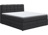 Boxspringbett COTTA "Fort II, in verschiedenen Breiten erhältlich - auch als Familienbett", grau (schwarz), B:161cm L:215cm, 100% POLYESTER (PES), Komplettbetten, Boxspringbett, inkl. Bettkasten und Topper
