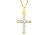 Kettenanhänger FIRETTI "Schmuck Geschenk Gold 333 Halsschmuck Anhänger für Halskette Kreuz", weiß (gelbgoldfarben, weißgoldfarben, weiß, wweiß), Schmuckanhänger, Damen, 0,01 P2 = erkennbare Einschlüsse, Diamanten Gelbgold 333, 0,4 g, Diamanten, Gelbgold 333, Kettenanhänger, mit Brillant