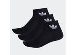 Sportsocken ADIDAS ORIGINALS "MID CREW, 3 PAAR", Damen, Gr. M (40/42), schwarz, Obermaterial: 65% Baumwolle, 32% Polyester, 2% Elasthan, 1% Polyamid, uni, Socken Sportsocken, knöchellange Passform, im 3er-Pack, mit Baumwollanteil