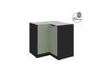 Küchen Eckschrank 90x90 Küche ARIA Aquamarin matt Anti Fingerprint Küchenzeile