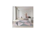 Teppich Kurzflor ANDALO in Rosa, geometrisch, aus Polypropylen, 80 x 250 cm