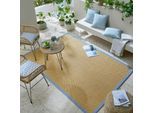 Outdoor-Teppich Bordüre Natur-Blau 160 x 230 cm - KEER Kadima Design