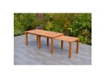 Gardenson , Braun , Holz , Akazie , Hartholz , rechteckig , 90x76x185 cm , FSC MIX , ausziehbar ,