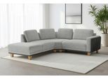 Ecksofa SIT & MORE "Concept", grau (silber), B:223cm H:84cm T:251cm, 100% Polyester, Sofas, Ecksofa, Modernes Sofa in drei Fußfarben zur Auswahl