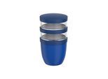 Lunchbox MEPAL "Lunchpot Ellipse 500 ml + 2x 200 ml", blau (vivid blau), B:10,7cm H:20cm L:10,7cm Ø:10,7cm, Lebensmittelaufbewahrungsbehälter, Lunchbox, Spülmaschinengeeignet, Mikrowellenfest
