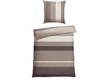 Bettwäsche SCHIESSER "Endy Stripes aus weicher Baumwolle mit großen und kleinen Streifen", grau, B/L: 135cm x 200cm, 1 Stk., 1 Stk., Renforcé, B/L: 80cm x 80cm, 2 Stk., Renforcé, Obermaterial: 100% Baumwolle, Bettwäsche, Bettwäsche, Made in Green