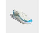 Fußballschuh ADIDAS PERFORMANCE "F50 MESSI CLUB KIDS, HALLENBÖDEN", Mädchen, Gr. 34, ivory, semi blau burst, icey blau, Synthetik, Schuhe Fußballschuh, für Hallenboden, für Jugendliche & Kinder
