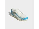 Fußballschuh ADIDAS PERFORMANCE "F50 MESSI CLUB, KUNSTRASEN", Damen, Gr. 46, ivory, semi blau burst, icey blau, Synthetik, Schuhe Fußballschuh, für synthetische Hartplätze
