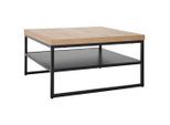 Carryhome Couchtisch, Natur, Schwarz, Metall, Holzwerkstoff, quadratisch, eckig, 75x40x75 cm, Wohnzimmer, Wohnzimmertische, Couchtische