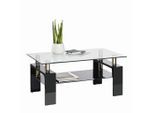 Carryhome Couchtisch, Schwarz Hochglanz, Metall, Glas, Holzwerkstoff, rechteckig, eckig, 60x45x100 cm, Wohnzimmer, Wohnzimmertische, Couchtische, Couchtische Glas