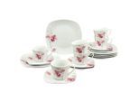 Creatable Kaffeeservice, Weiß, Keramik, 18-teilig, Blume, 200 ml,200 ml, lebensmittelecht, Essen & Trinken, Geschirr, Geschirr-Sets, Kaffeeservice