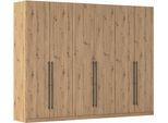 Kleiderschrank OTTO HOME "Mehrzweckschrank Aktenschrank Möbel Mietswohnung Schlafzimmer AVOLA", braun (eiche artisan), B:271cm H:210cm T:54cm, Holzwerkstoff, Schränke, Kleiderschrank, mit hochwertigen Stangengriffen in Schwarz aus Metall MADE IN GERMANY