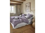 Bettwäsche IRISETTE "Premium Satin Bettwäsche Paris", lila (violet), B/L: 200cm x 220cm, 1 Stk., 2 Stk., Mako-Satin, B/L: 80cm x 80cm, 3, Mako-Satin, Obermaterial: 100% Baumwolle, Bettwäsche, Bettwäsche, hochwertige Uni Premium Bettwäsche mit Reißverschluss, 100% Baumwolle