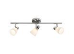 BRILLIANT Deckenstrahler "Kensington", weiß (chrom, weiß), 3, H: 14,5cm, 1 Stk., Leuchten, Spotrohr 3flg chrom/weiß, Deckenstrahler