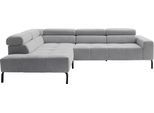 Ecksofa HOME AFFAIRE "Claya Move, L-Form, Kopf- & Rückenverstellung, Breite 282 cm", frost, grau, B:282cm H:75cm T:224cm, 100% Polyester, Sofas, Ecksofa, Moderne Steppung, weicher Polsteraufbau & saugroboterfreundliche Höhe