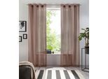 Gardine OTTO HOME "XANA" Gr. 3, grau (taupe), B:145cm H:225cm, Voile, Polyester, Gardinen, Gardine, Bestseller, einfarbig, 1 bzw. 2er Set, pflegeleicht, Bestseller