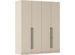 Kleiderschrank OTTO HOME "Mehrzweckschrank Aktenschrank Möbel Mietswohnung Schlafzimmer AVOLA", beige (beige (champagner)), B:181cm H:229cm T:54cm, Holzwerkstoff, Schränke, Kleiderschrank, mit hochwertigen Stangengriffen in Schwarz aus Metall MADE IN GERMANY
