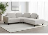 Ecksofa SIT & MORE "Concept", beige (ivory), B:223cm H:84cm T:251cm, 100% Polyester, Sofas, Ecksofa, Modernes Sofa in drei Fußfarben zur Auswahl