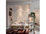 Stauraumbett KARUP DESIGN "Ziggy Bed, Stauraumbett, FSC-zertifiziertes Massivholz made in Europe", braun (clear lacquerot pine), B:107cm H:29cm L:205cm, Betten, Stauraumbett, mit 3 Ablagen, inklusive Lattenrost, ohne Matratze, mehrere Farben