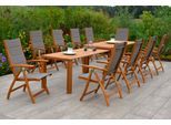 Garten-Essgruppe MERXX "Acapulco", beige (natur, grau), Polyester, Massivholz, Polyester, Sitzmöbel-Sets, Garten-Essgruppe
