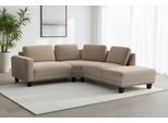 Ecksofa SIT & MORE "Concept", taupe, B:223cm H:84cm T:251cm, 100% Polyester, Sofas, Ecksofa, Modernes Sofa in drei Fußfarben zur Auswahl