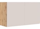 Hängeschrank KOCHSTATION "KS-Virginia,neu in verbesserter Ausführung", beige (matt kaschmir, wotaneiche), B:100cm H:57cm T:34cm, MDF, Schränke, Hängeschrank, Breite 100 cm, 2 Türen, gedämpfte Scharniere