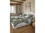 Bettwäsche IRISETTE "Premium Satin Bettwäsche Paris", grün (salbei), B/L: 240cm x 220cm, 1 Stk., 2 Stk., Mako-Satin, B/L: 80cm x 80cm, 3, Mako-Satin, Obermaterial: 100% Baumwolle, Bettwäsche, Bettwäsche, hochwertige Uni Premium Bettwäsche mit Reißverschluss, 100% Baumwolle