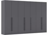 Kleiderschrank OTTO HOME "Mehrzweckschrank Aktenschrank Möbel Mietswohnung Schlafzimmer AVOLA", grau (graumetallic), B:315cm H:210cm T:54cm, Holzwerkstoff, Schränke, Kleiderschrank, mit hochwertigen Stangengriffen in Schwarz aus Metall MADE IN GERMANY