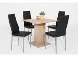 4-Fußstuhl HELA "SIMONE", schwarz (schwarz, alufarben, schwarz), B:42cm H:98cm T:44cm, 97% Polyurethan;3% Baumwolle, Stühle, 4-Fußstuhl, Fest gepolstert